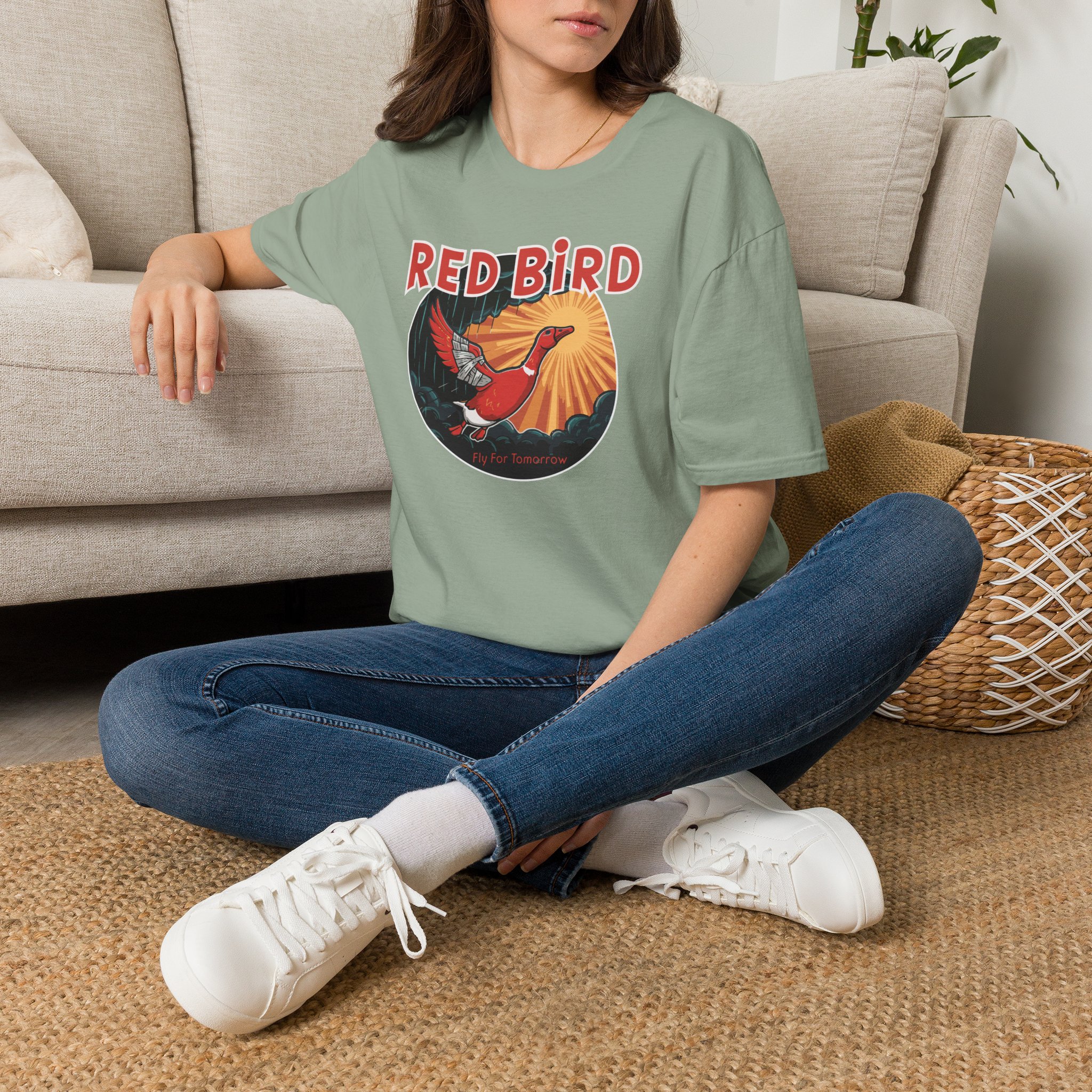 Goose Red Bird Lot Shirt Unisex Softstyle - Image 22