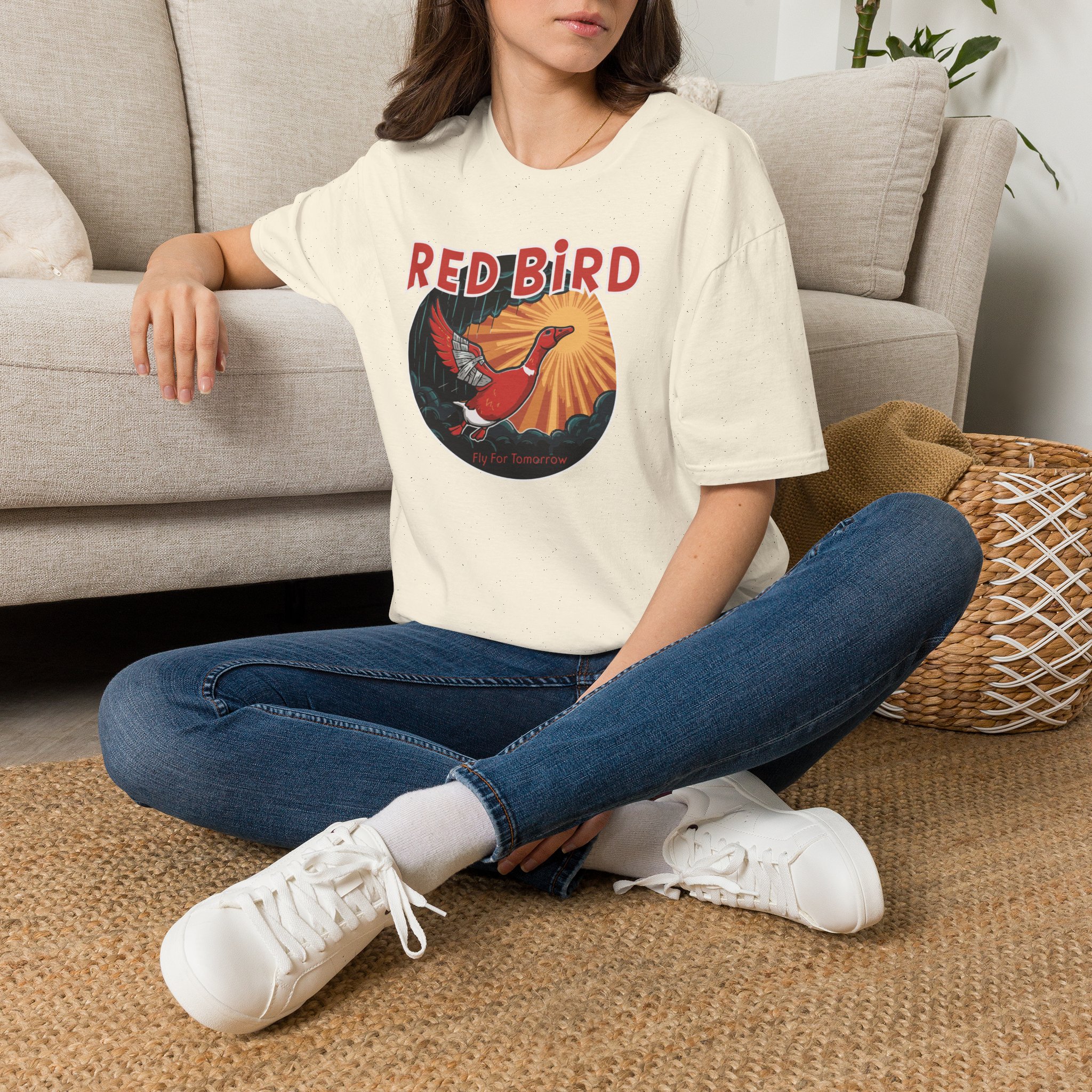 Goose Red Bird Lot Shirt Unisex Softstyle - Image 14