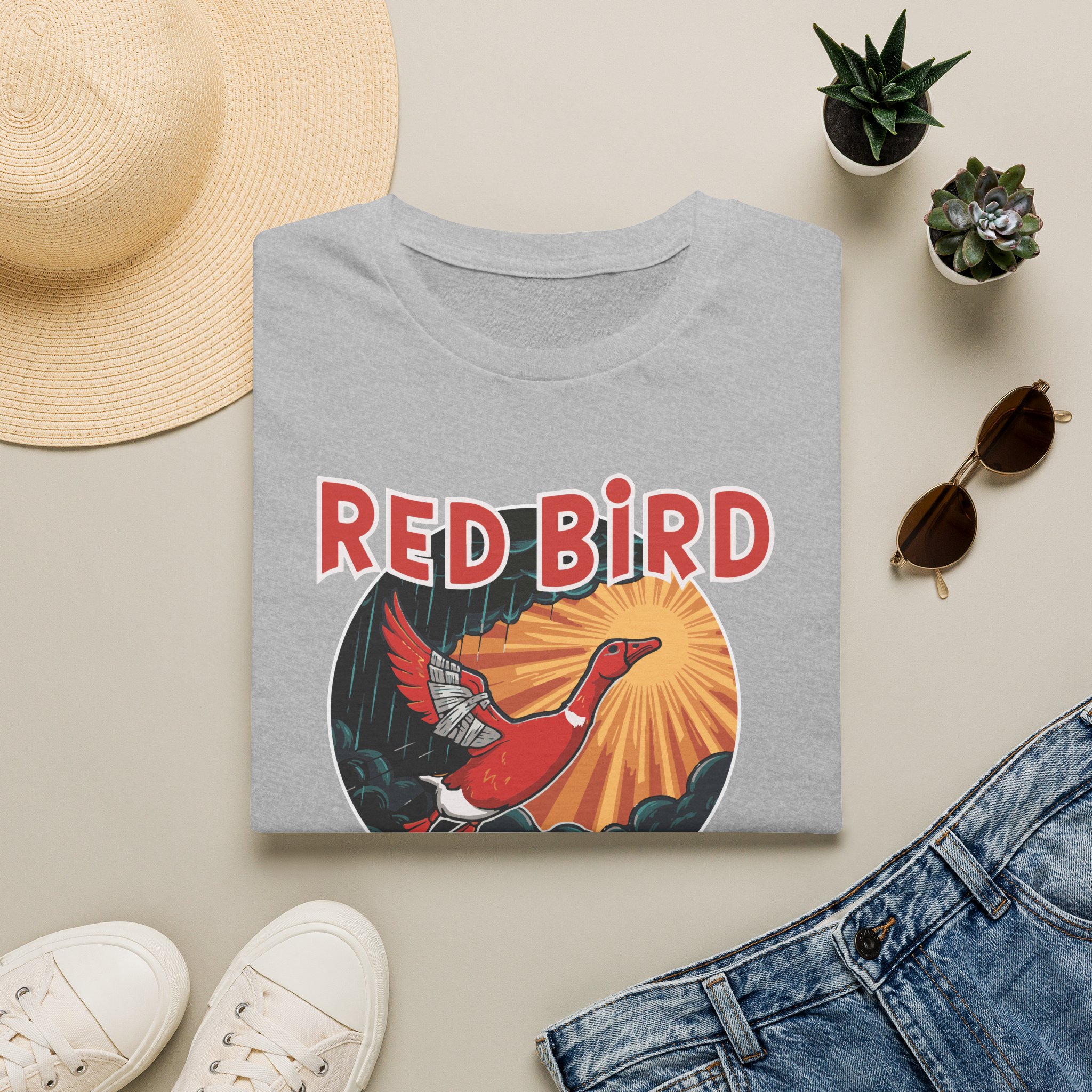 Goose Red Bird Lot Shirt Unisex Softstyle - Image 9