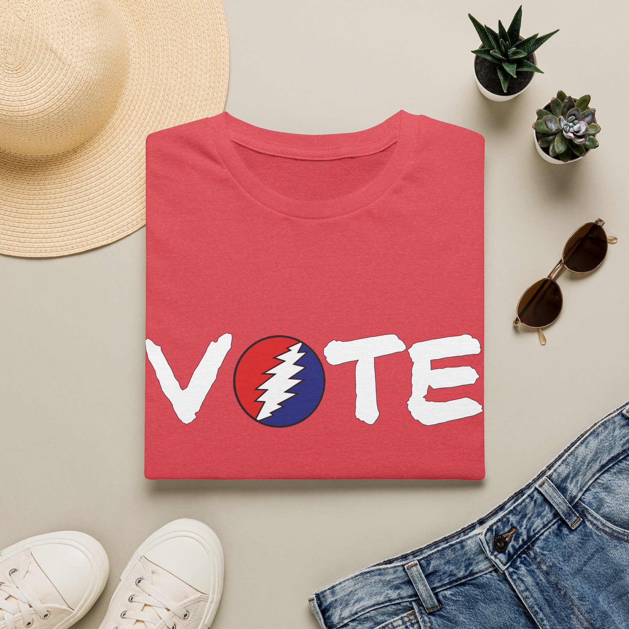 Grateful Dead Vote Lot Shirt White Unisex Softstyle - Image 61