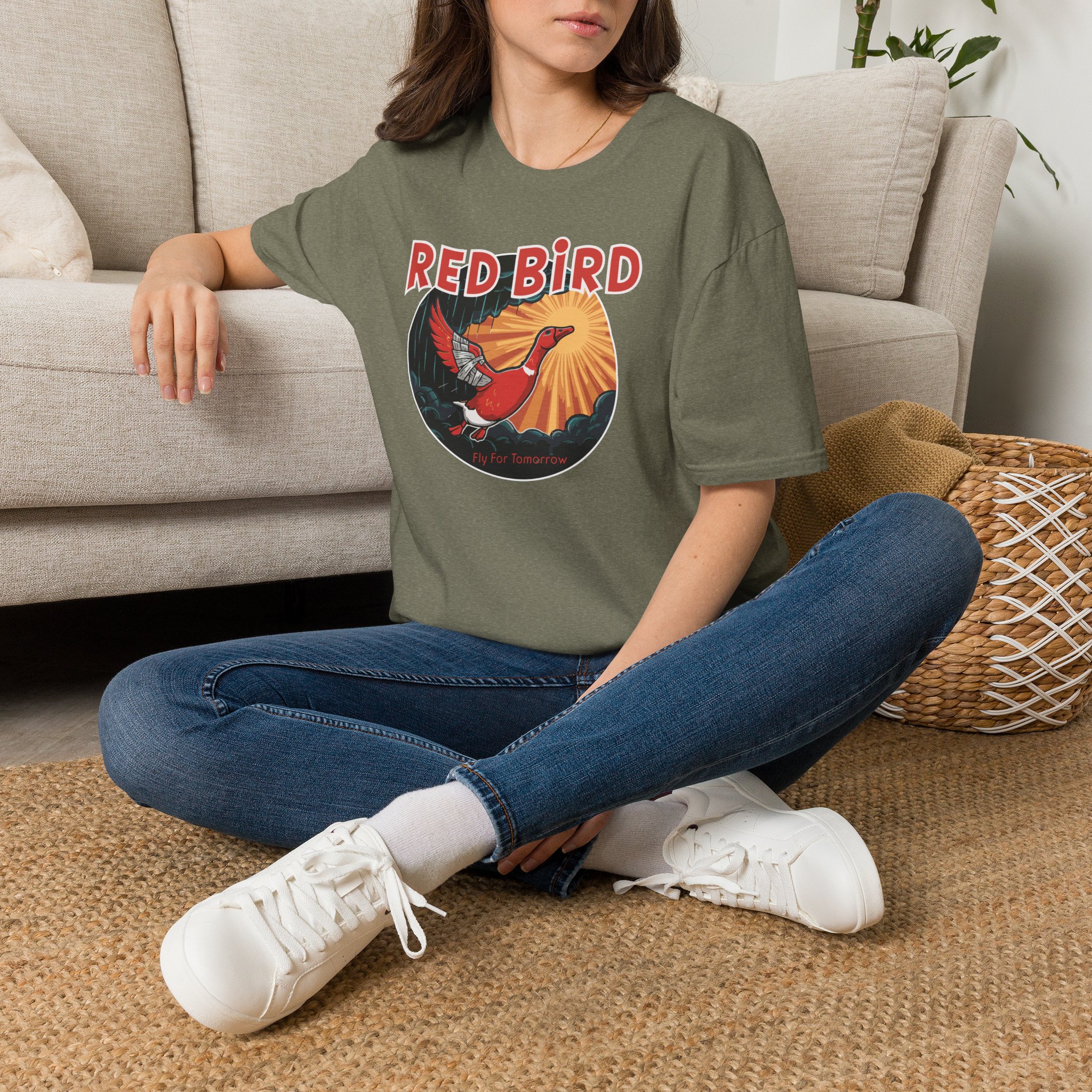 Goose Red Bird Lot Shirt Unisex Softstyle - Image 18