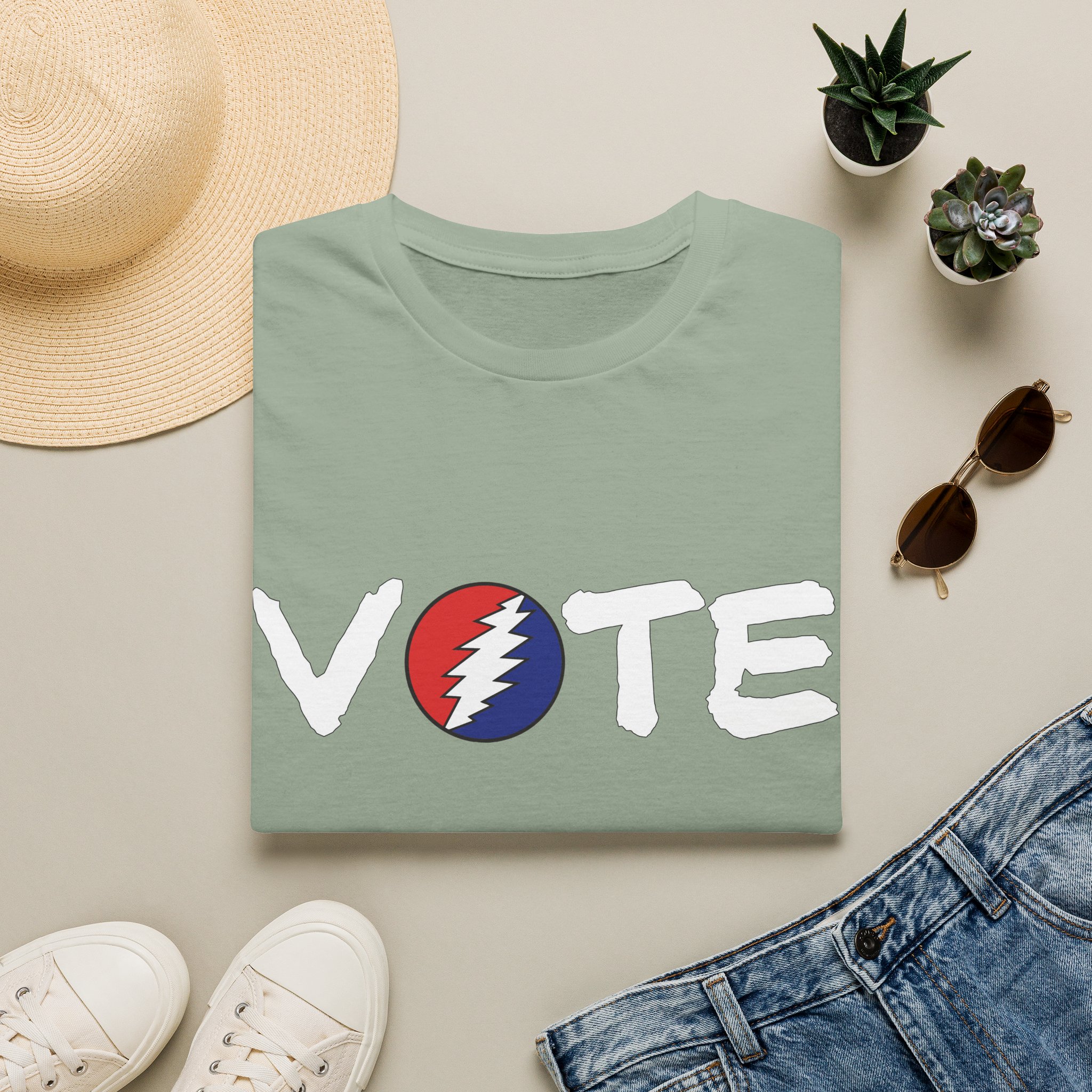 Grateful Dead Vote Lot Shirt White Unisex Softstyle - Image 25