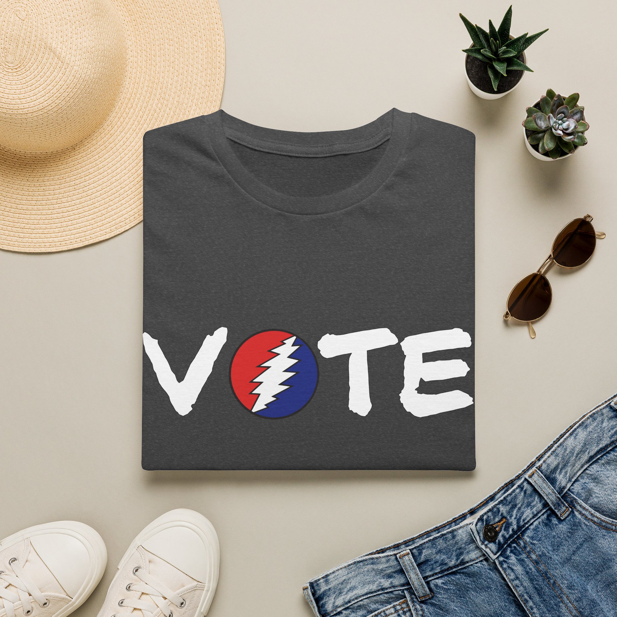 Grateful Dead Vote Lot Shirt White Unisex Softstyle - Image 37