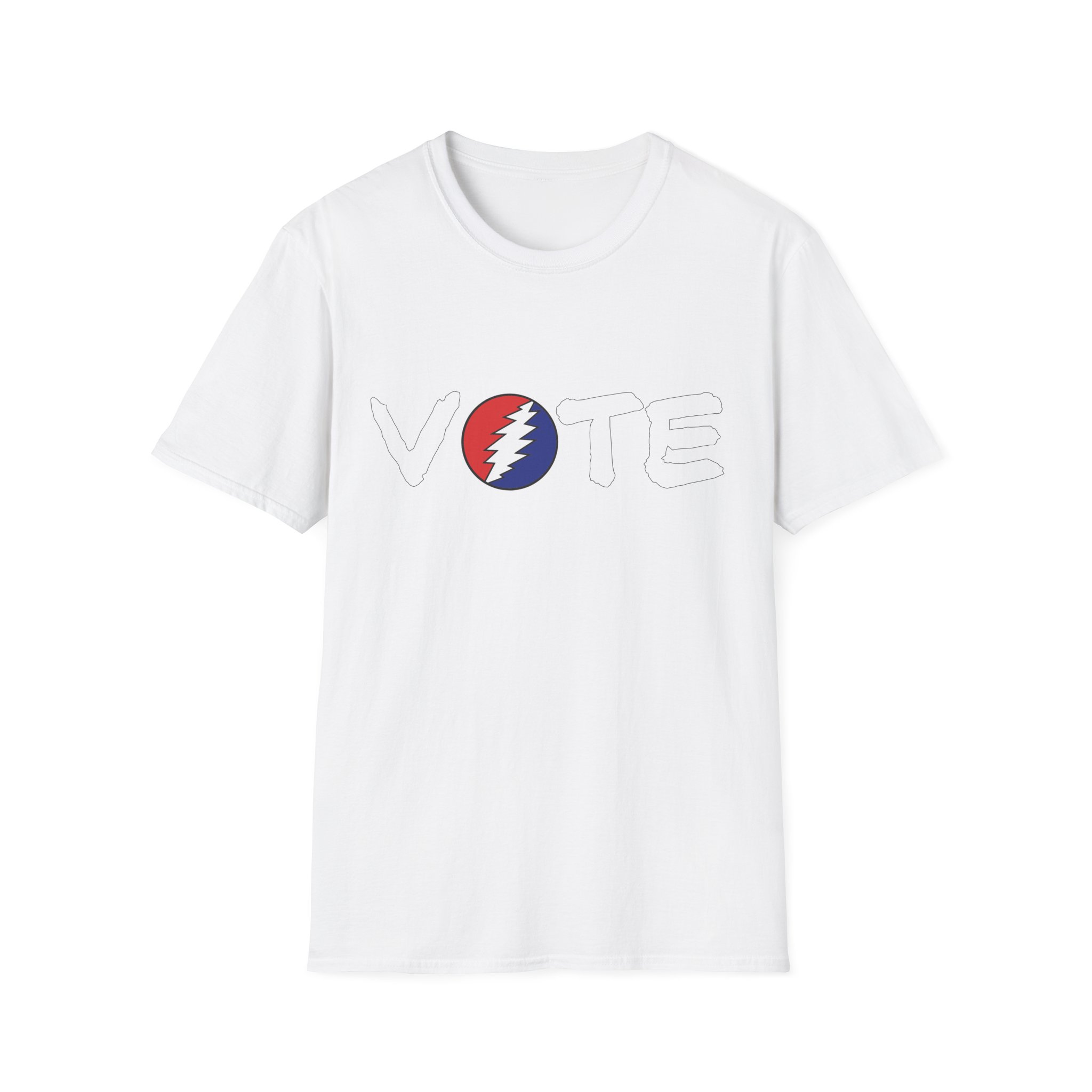 Grateful Dead Vote Lot Shirt White Unisex Softstyle - Image 3