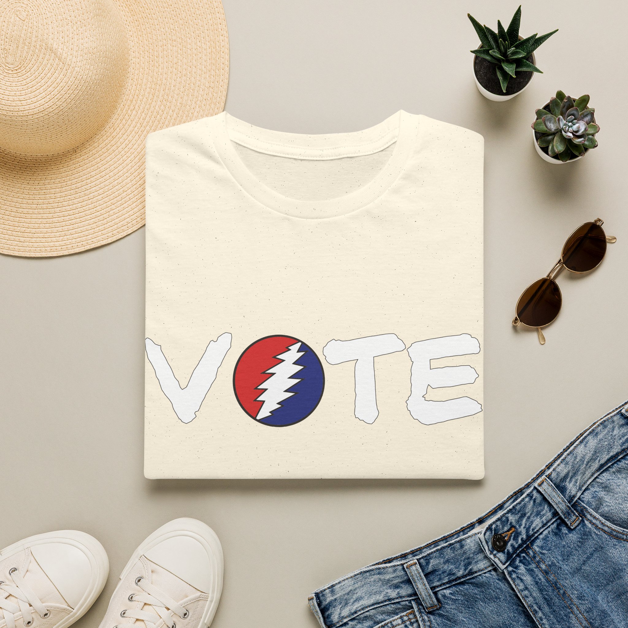 Grateful Dead Vote Lot Shirt White Unisex Softstyle - Image 13
