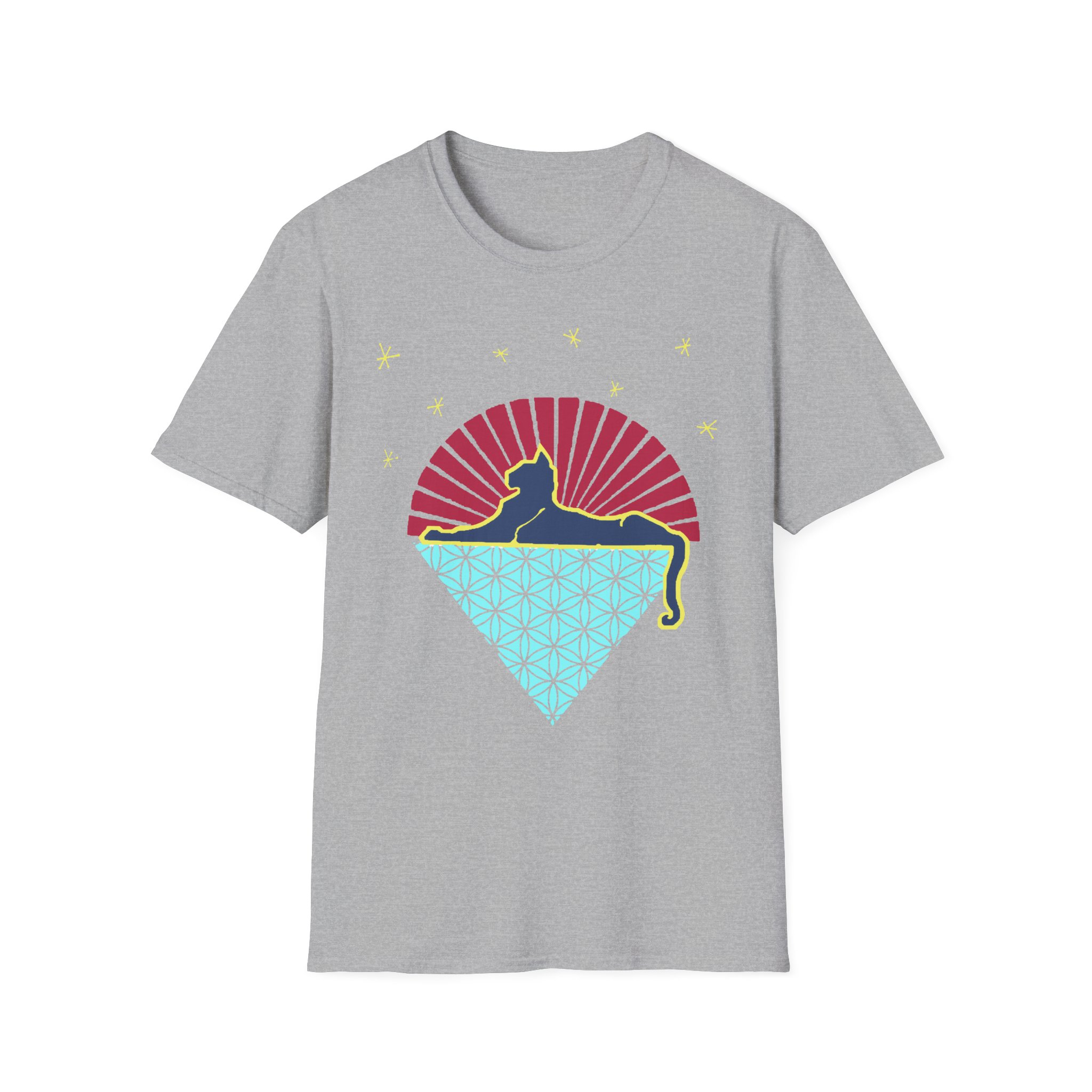 Grateful Dead Cat Under Stars Lot Shirt Unisex Softstyle T-Shirt - Image 9