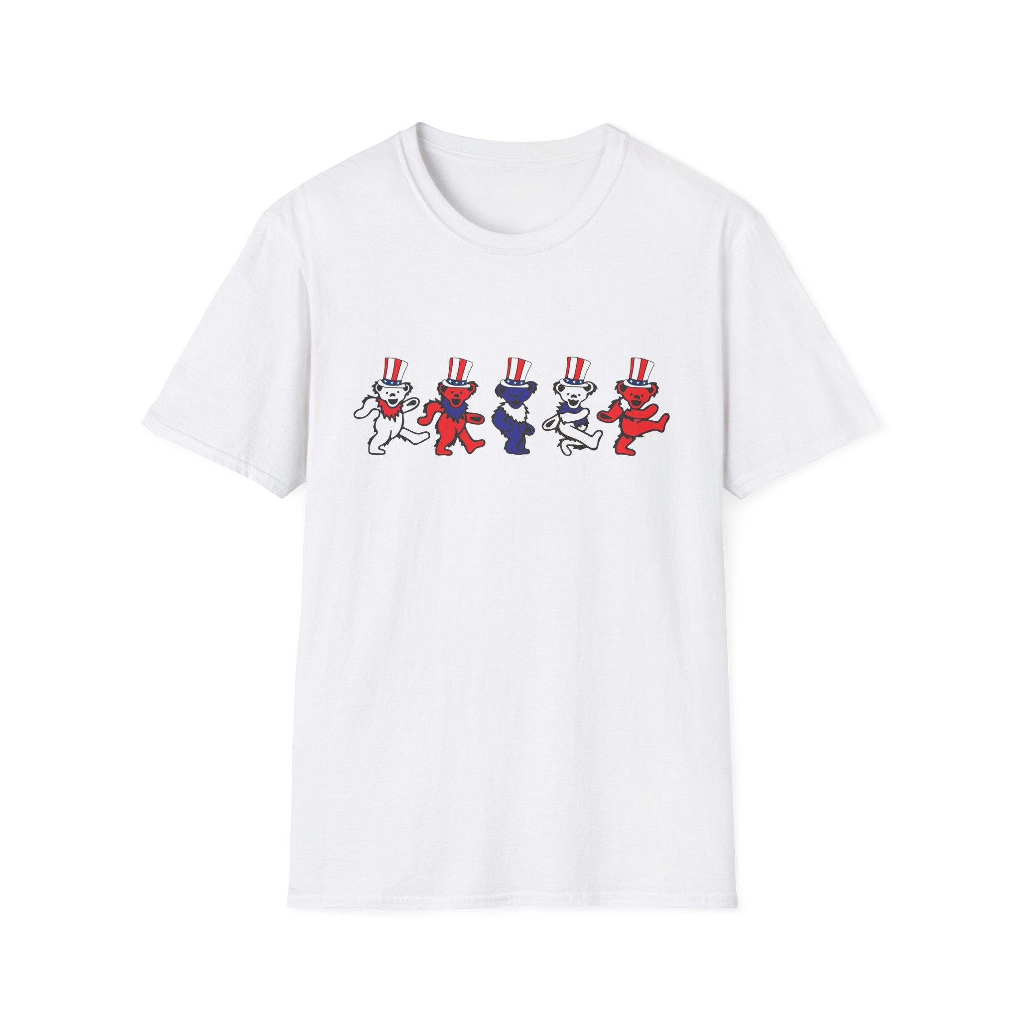 Grateful Dead Patriotic Dancing Bears Lot Shirt (Unisex, Softstyle) - Image 3