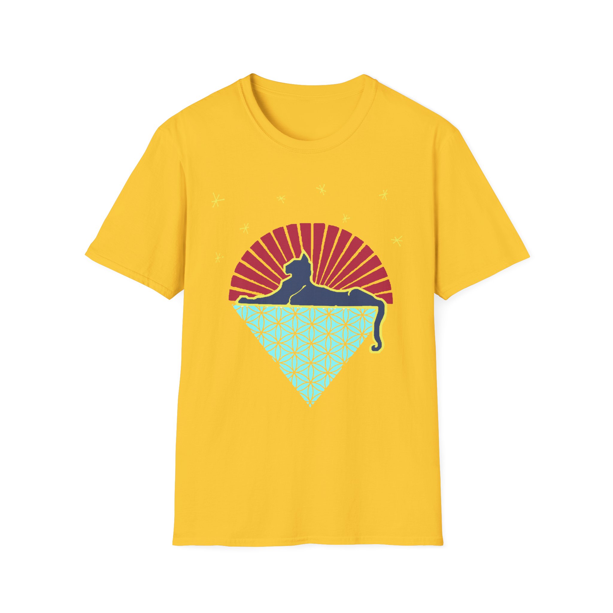 Grateful Dead Cat Under Stars Lot Shirt Unisex Softstyle T-Shirt - Image 13
