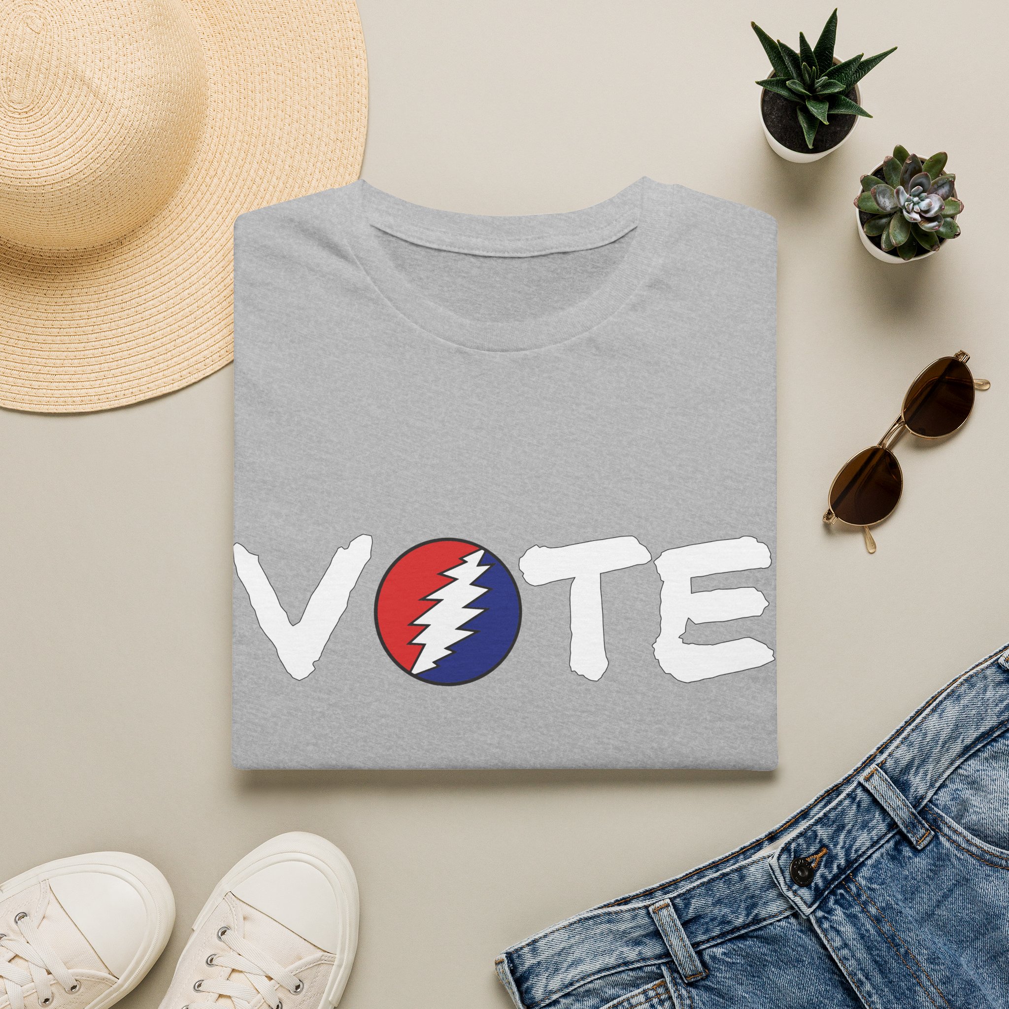 Grateful Dead Vote Lot Shirt White Unisex Softstyle - Image 9
