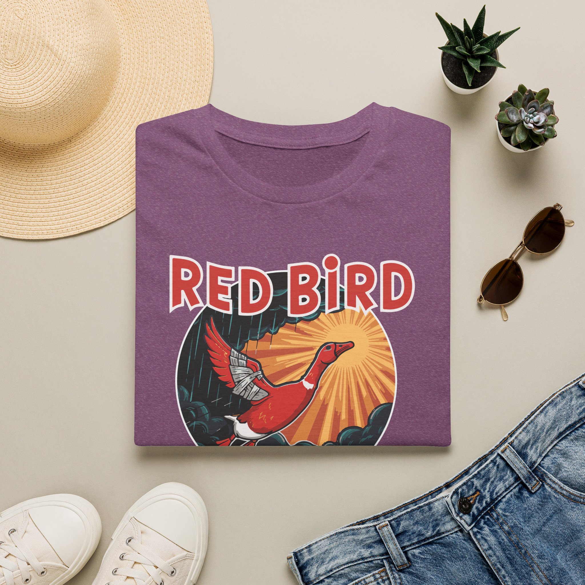 Goose Red Bird Lot Shirt Unisex Softstyle - Image 49