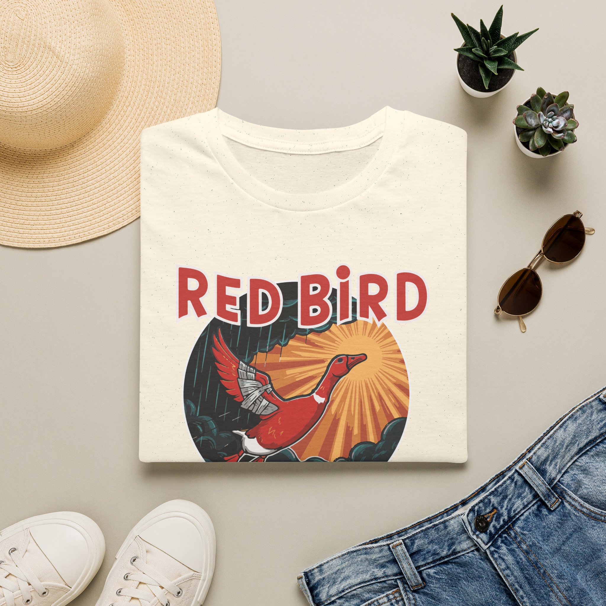 Goose Red Bird Lot Shirt Unisex Softstyle - Image 13