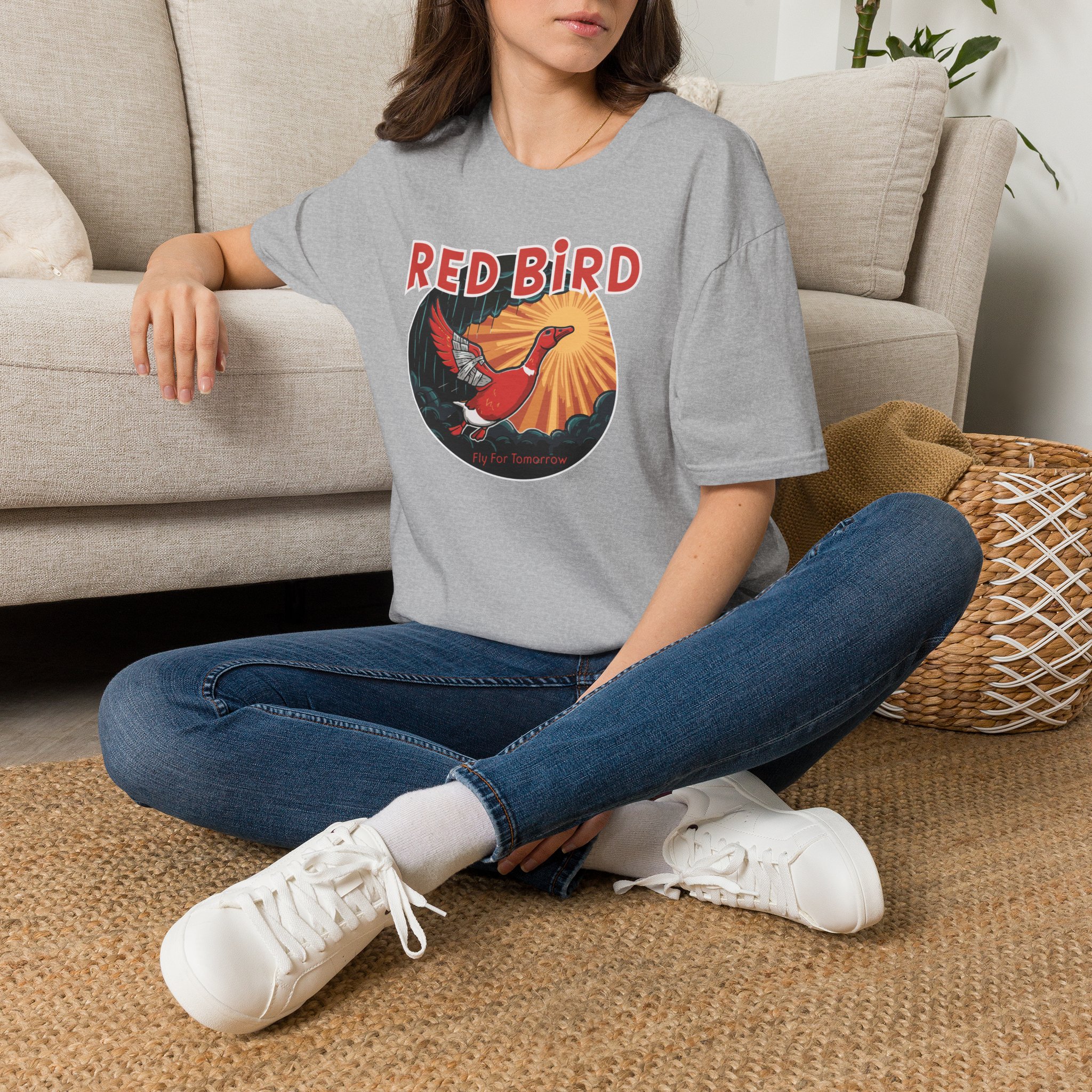 Goose Red Bird Lot Shirt Unisex Softstyle - Image 10