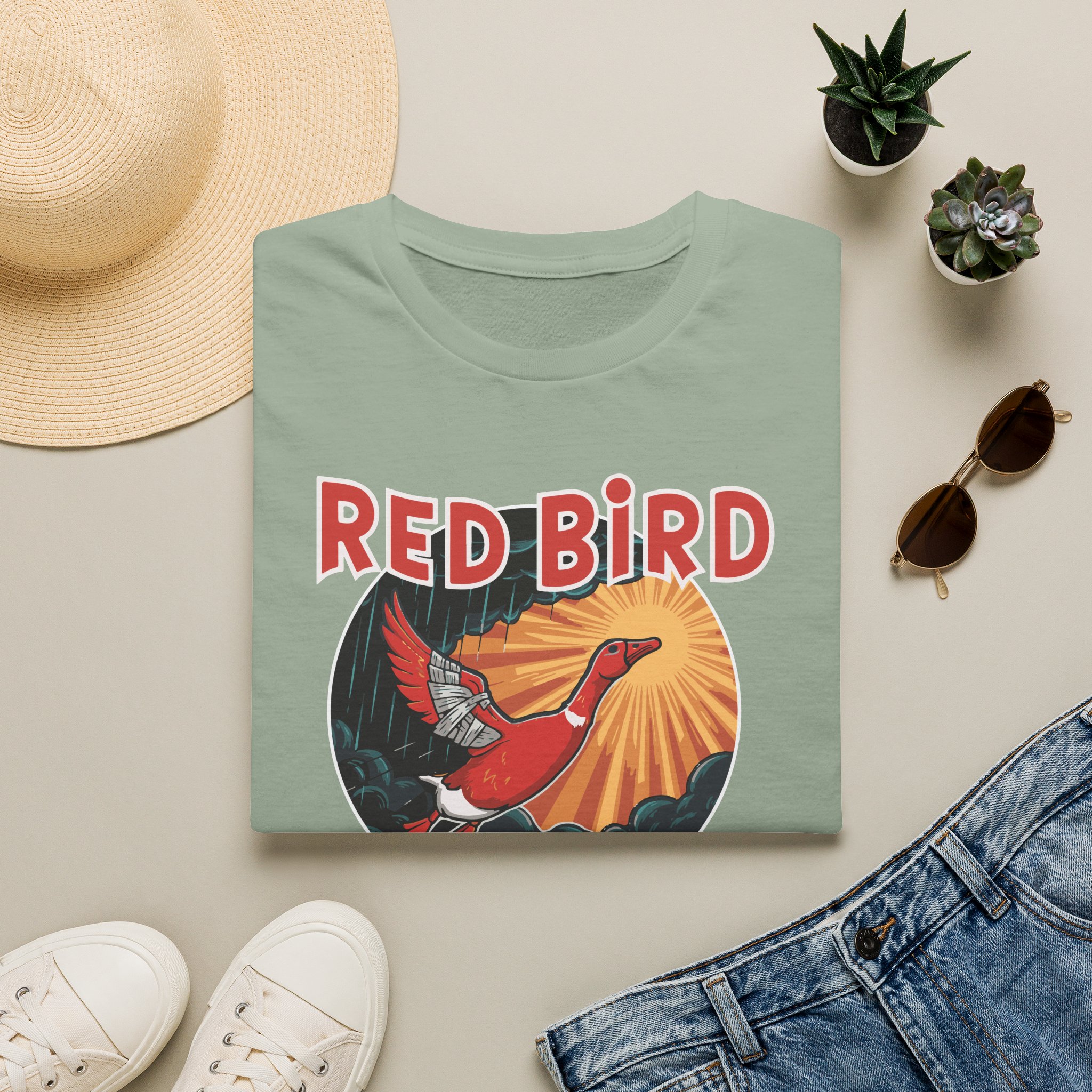 Goose Red Bird Lot Shirt Unisex Softstyle - Image 21