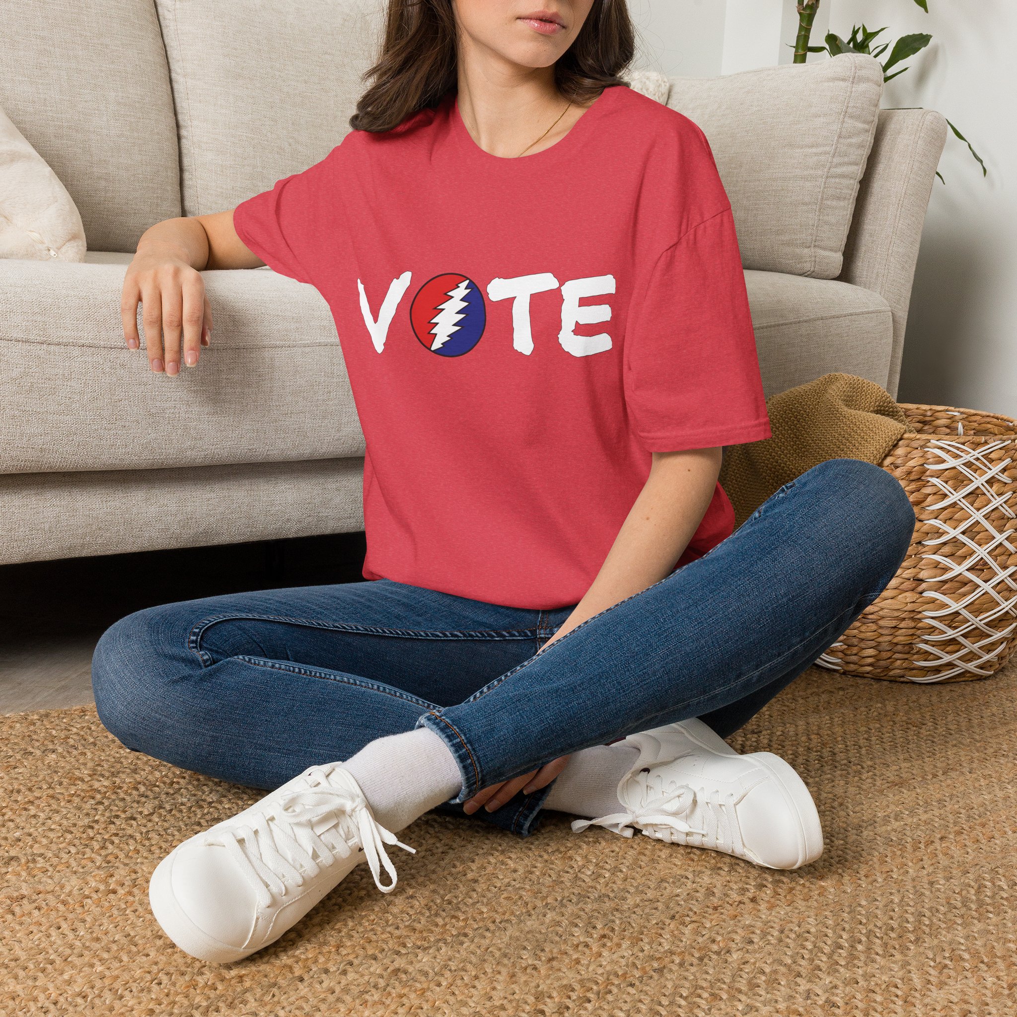 Grateful Dead Vote Lot Shirt White Unisex Softstyle - Image 62
