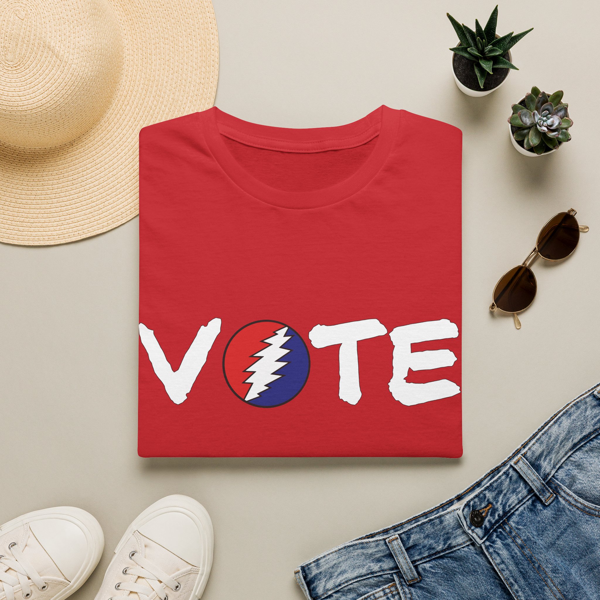 Grateful Dead Vote Lot Shirt White Unisex Softstyle - Image 65