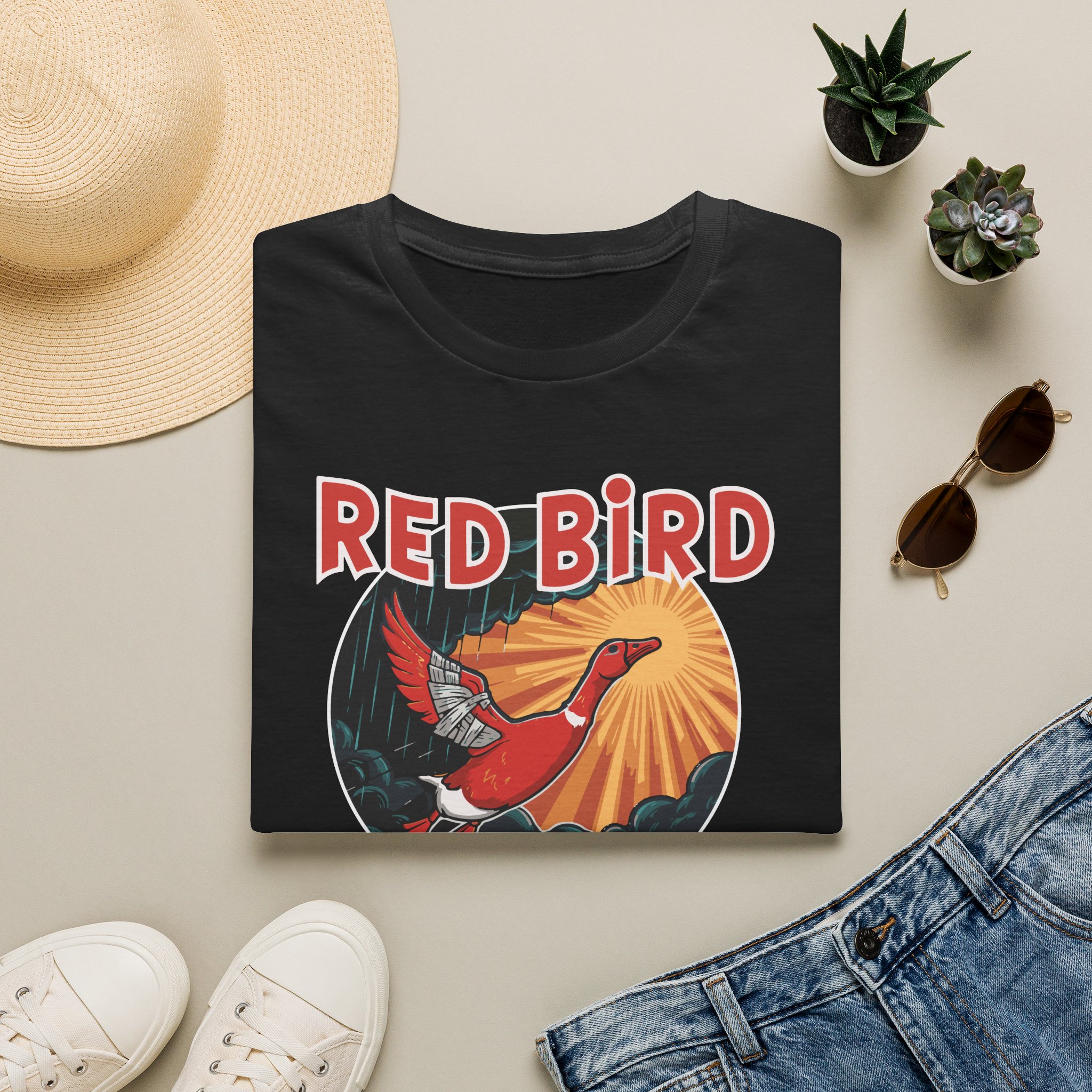 Goose Red Bird Lot Shirt Unisex Softstyle - Image 5