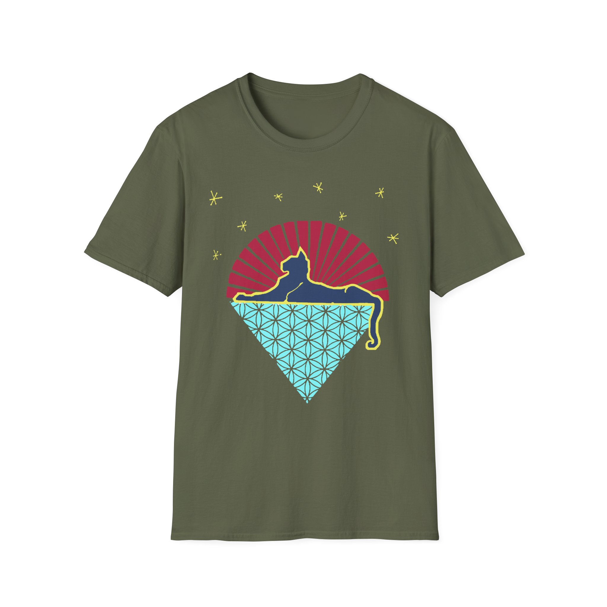 Grateful Dead Cat Under Stars Lot Shirt Unisex Softstyle T-Shirt - Image 17