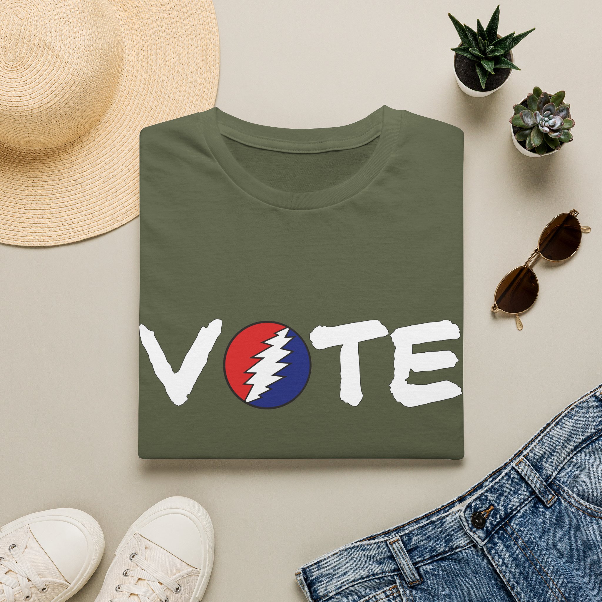 Grateful Dead Vote Lot Shirt White Unisex Softstyle - Image 21