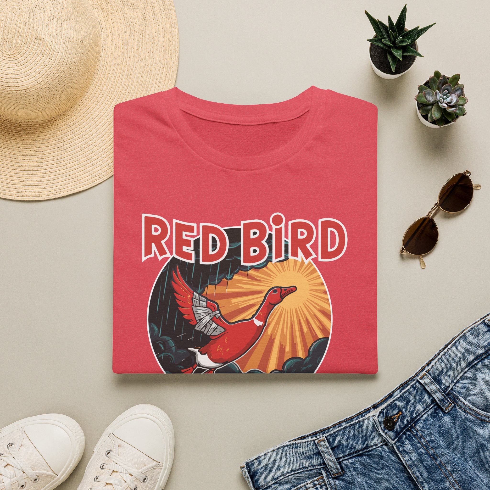Goose Red Bird Lot Shirt Unisex Softstyle - Image 53
